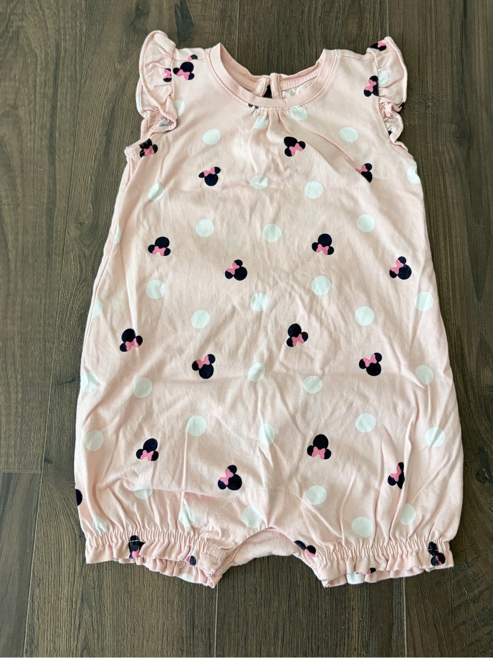 BabyGAP Pink Polka Dot Romper with Minnie-Style Heads